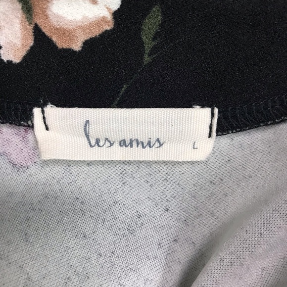 Les Amis Midi Dress Ruffle Flutter Sleeves Black - Picture 8 of 9